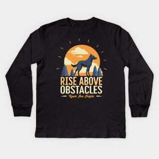 Ascend Beyond: Overcome Obstacles & Reach New Heights Kids Long Sleeve T-Shirt